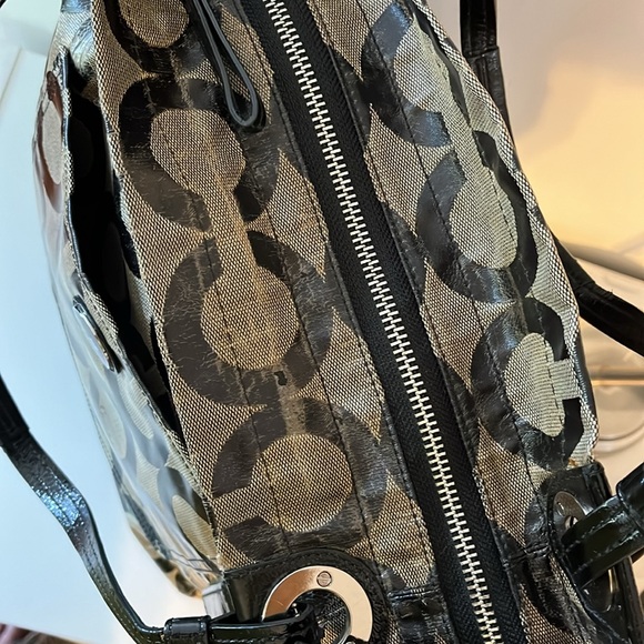 COACH ALEX OP ART SIGNATURE LEATHER LOGO SATCHEL BAG 14262 - Picture 7 of 13